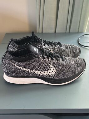 Nike Black and White Flyknit Running Sneakers OREO